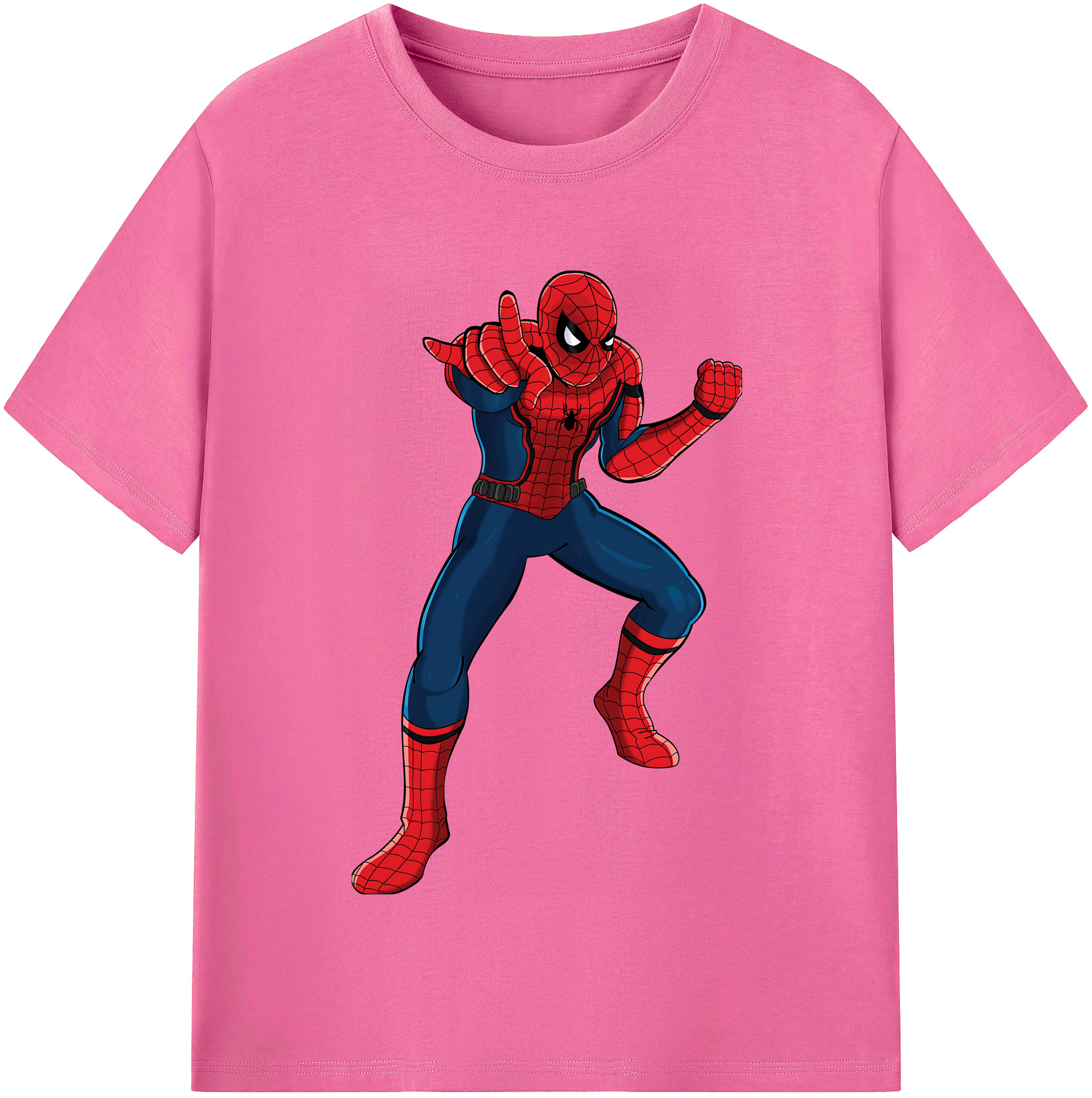 （画像用） Spider Man スパイダーマン レディースカジュアルプリントTシャツ（綿100％）